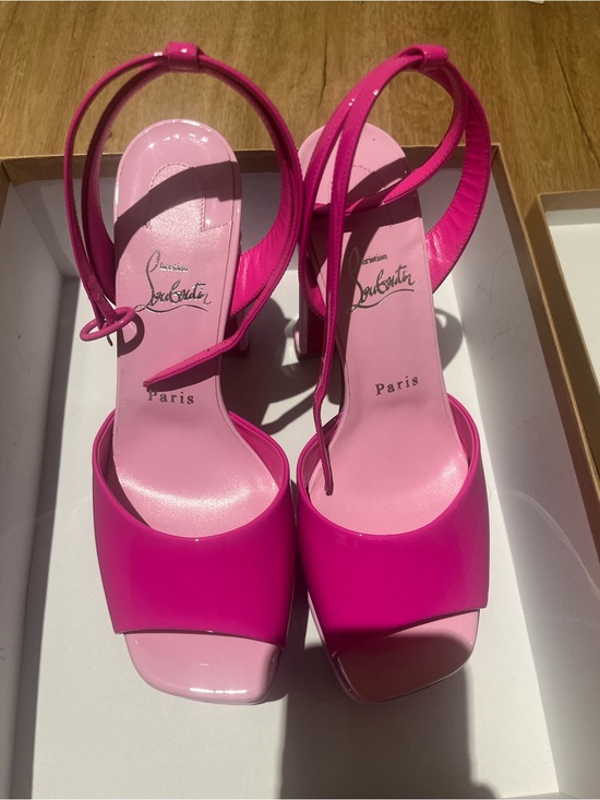 Christian Louboutin Shoes - Christian Louboutin Hot Pink Patent Slingback Sandals